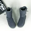 Ботинки с бантами, дизайнерские женские зимние ботильоны, австралийские зимние сапоги, теплые пушистые ботинки из натуральной кожи с мехом, размер