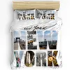 Bedding Sets York Set Comforter Duvet Cover Pillow Shams NYC That Never Sleeps Reflections On Manhat Double Bed