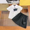 2023 girls skirts sets brand designer blouse with half skirt two pieces sets Ruffled sleeves girls shirts black color short pleated skirts high end children skirts