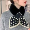 الأوشحة الشتاء صليب أفخم وشاح SNOOD الرقبة دافئ الياقات الأوشحة النقطة الفراء مزيفة الفراء متبكى فو فرو فرو شال