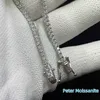 2 mm 7 tum Moissanite 925 silver tenniskedjor Halsband man mode smycken GRA Certificate Laboratory Diamond Engagement Present hiphop