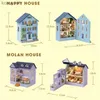 Kitchens Play Food Diy Mini Wooden Dollhouse With Furniture Light Doll House Casa Miniature Items maison Children Girl Boy For Toys Birthday GiftsL231104