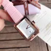 Mulheres de luxo relógios moda senhora relógios de pulso retângulo Top marca designer pulseira de couro quartzo relógio feminino para senhoras Christmas2959
