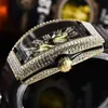 Drogie projektanta Wysokiej jakości Burst Pełna rhinestone kwarc zegarek China Wind Dragon Face Watch Tiktok Boom Watch Agent producentów