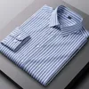 Men's Casual Shirts Thin long sleeve shirts for men striped slim fit formal shirt wrinkle free comfortable elastic Business without pocket clothes 230403