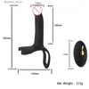 Outros itens de massagem masculino dupla penetração com cinto de arnês pênis mangas extensor anal vibrador calça para homens casal adulto sexo produto q231104