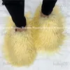 New Mongolian Slides women Long Slippers Woman Winter Plush Warm Shoes Outdoor Indoor Flats Girls Luxury Furry Faux Fur T231104