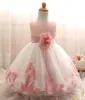 White Baby Girl Pageant Wedding Dress Kids Party Vestido Clothes Elegant Tutu Baby Girl 1 Year Birthday Dress Little Girl Frocks L9765856