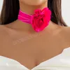 Elegante grote rozenbloem sleutelbeen kettingketting voor vrouwen Wed Romantisch verstelbare lange keten sexy mariage sieraden cadeau