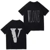 Vlone Men's T-shirts Original Design Vlone Logo Summer Cartoon Collarless Short Sleeve Letter Loose Tops T-shirts Pink Black VL110