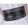 Belts Women's Ultra Punk Rivet Hollow Out Wide Belt justerbar Slim Corset Body Shaper Black Faux Leather Retro bekvämt