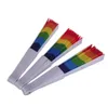 Rainbow Pride Folding Hand Fans vibrant colors LGBT fanS for pride party Festivals wedding dance events