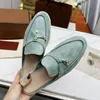 Loro Box Piana Slippers for Women Open with the Tee Classic Sandals Lovers Shoes Womens Flat Slides Slipper Designer Luxury High Flastic Beef Till V8MF#