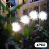 Nyhetsbelysning 4st LED Solar Garden Lights Waterproof Dandelion Decoration Lamp för Yard Balkony Patio Flowerbädd P230403