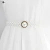 Belts Elegant Pearls Belt Rhinestones Faux Pearl Dress Belt Bridal Crystal Wedding Elastic Belt Sash Female Girls Dresses Accessories Z0404