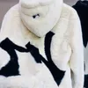 Высококачественная зимняя новая утолщенная норковая куртка с капюшоном и надписью для мужчин и женщин