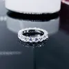 Solitaire Ring 3MM Infinite Round Rings for Women 925 Sterling Silver Full Enternity Diamond Wedding Band Ring Silver Jewelry 230403