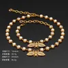 New European Fashion Bee Pendant Brass Plated 18K Distressed Bracelet Clavicle Chain High-Grade Light Luxury Necklace Women