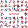 5 PC Tatouages temporaires 52Pcs / Set Pas de répétition Fleurs Papillon Tatouages temporaires Étanche Body Art Correcteur Autocollants Jetable tatouage temporaire Z0403