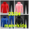 2023 2024 soccer jersey PSG football tracksuit 22/23/24Classic style MBAPPE Training Suit Half pull Long sleeve SERGIO RAMOS VERRATTI ICARDI adult kids fleece hoodie