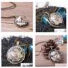 Anhänger Halsketten Neue Mode Strand Wind Shell Conch Stern Anhänger Halskette Glas Mondlicht Edelstein Ozean Element Für Frauen Schmuck Dr Dhzj7