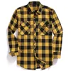 Men's Casual Shirts Men Plaid Flannel Shirt LongSleeved Chest Two Pocket Design Fashion PrintedButton USA SIZE S M L XL 2XL 230404