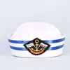 Weiße Matrosen-Navy-Mütze, bestickte Kapitänsmütze für Erwachsene, Unisex