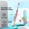 Brosse à dents électrique intelligente pour enfants, motif de dessin animé, avec remplacement de la tête, Tra 220425, livraison directe, électronique Otmun