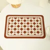 Table Mats American Coffee Bean Pattern Leather Placemat Mat INS Red PVC Waterproof Oilproof Heat-Insulated Bowl Plate Heatproof