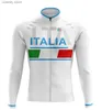 Homens camisetas Itália Equipe Ciclismo Jerseys Homem Long Seve Ciclismo Camisas Bicyc Ciclismo Roupas Kit Bike Wear Triathlon Maillot Ciclismo T231104