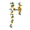 Guirlande de fleurs décoratives en soie, vigne de tournesol artificielle suspendue pour fête de mariage, décoration de maison