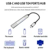 Eseekgo UAC-9701 Type-C USB 3.0 до 4 портов Хаб для компьютерной подключения и воспроизведения Splitter для ноутбуков Принтер Клавиатур