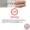 E39 S925 Pure Silver Ear Studs Spersonalizowana moda heksagram star z diamentowym literą punkową kolczyki w stylu tańca ulicznego biżuterii jako prezent dla kochanków