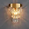 Wall Lamps Luxury Living Room Crystal Lights Gold Sconce AC110V 220V Lustre Cristal Bedside Lamp