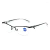 Occhiali da sole Occhiali da lettura a mezza montatura Occhiali da vista in metallo HD ultraleggeri anti-blu per uomo e donna