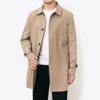 Men's Trench Coats Spring Autumn Long Coat Windbreaker Casual Loose Design Solid Color Fashion Korean Style s Jackets Outerwear 230404