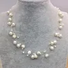 Nieuwe aankomst Illusion Parelsnoer Meerdere Strand Bruidsmeisje Vrouwen Sieraden Witte Kleur Zoetwaterparel Choker Necklace260J