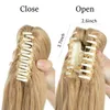 Ponytails Syntetyczny pazur klips w kucykach Włosy przedłużenia włosów 14 "Fake Blond Hair Wavy False Pigtail z elastycznym opaską koń 230403