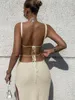 Casual Dresses Cryptographic Sticked Cut Out Halter Sexig Backless Summer Beach Dress for Women Elegant Outfits Bandage Slit BodyCon 230403