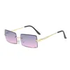 Lunettes de soleil pour hommes femmes lunettes de soleil à monture carrée protection UV400 montures de lunettes plaquées or lunettes sans cadre mode lunettes pour hommes ultra légères