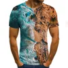 T-shirts pour hommes Impression colorée Chemise 3D Casual Summer Style Fashion Print T-shirts à manches courtes Hommes Tops Couleur Art Streetwear Plus Size