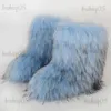 Moda Y2K Kobiety zima futrzana gruba ciepłe okrągłe palce długie buty Pluszowy faux fur
