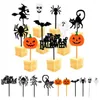 Forks 10pcs/set desenho animado crianças bolo sobremesa picar de dente almoço de halloween frutas bento almoços decoração de festa