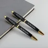 Personalized Metal Ballpoint Pen For School Office Stainless Steel Material Rotating Stationery Black Blue Ink Ball Supplies