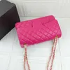 Metaal 2024ss fuchsia f/w France Bags dames hardware tas klassiek goud/zilver dubbel gewatteerde klep jumbo matelasse ketting crossbody schouderhandtassen