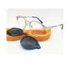 Óculos de sol quadros metal retro forma designer óculos ópticos quadro com clipe magnético em lentes polarizadas hw939 para unisex