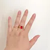 Cluster Rings 20pcs/ Batch Vintage Imitation Red Agate Copper Gold-plated Ring Chalcedony Women's High-grade Wedding Jewelry Accessories