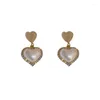 Dangle Earrings U-Magical Luxury Rhinestone Love Heart Opals Earring For Women French Vintage Imitation Pearl Party Jewellery