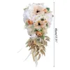 Decoratieve bloemen kunstmatige crème bloemboeket simulatie zijden ornament decor voor bruiloft arrangement decoratie cadeau