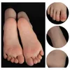 Costumes Catsuit, Mannequin en Silicone platine, modèle de pied d'enfant posable pour tatouage, pratique d'acupuncture, bijoux, chaussures, chaussettes, affichage